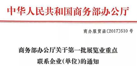 【门窗展】城博展览成为商务部办公厅正式发布的首批展览业重点企业（展览组织单位）